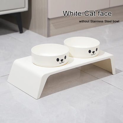 Kritter Krush elevated pet feeder with stainless steel bowls and wooden stand, providing a comfortable dining height for pets.