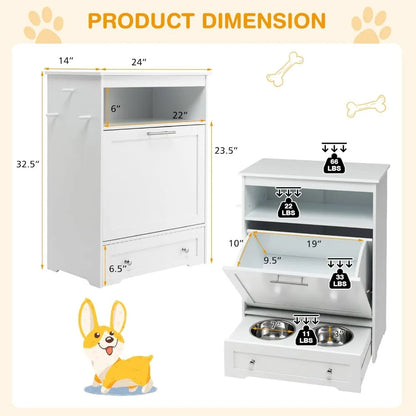 Kritter Krush pet feeding station with multiple bowls for food and water, made of durable materials for easy cleaning.