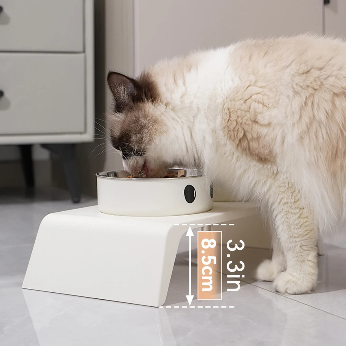Elevated Kritter Krush pet feeder with stainless steel bowls and adjustable height for comfortable feeding.