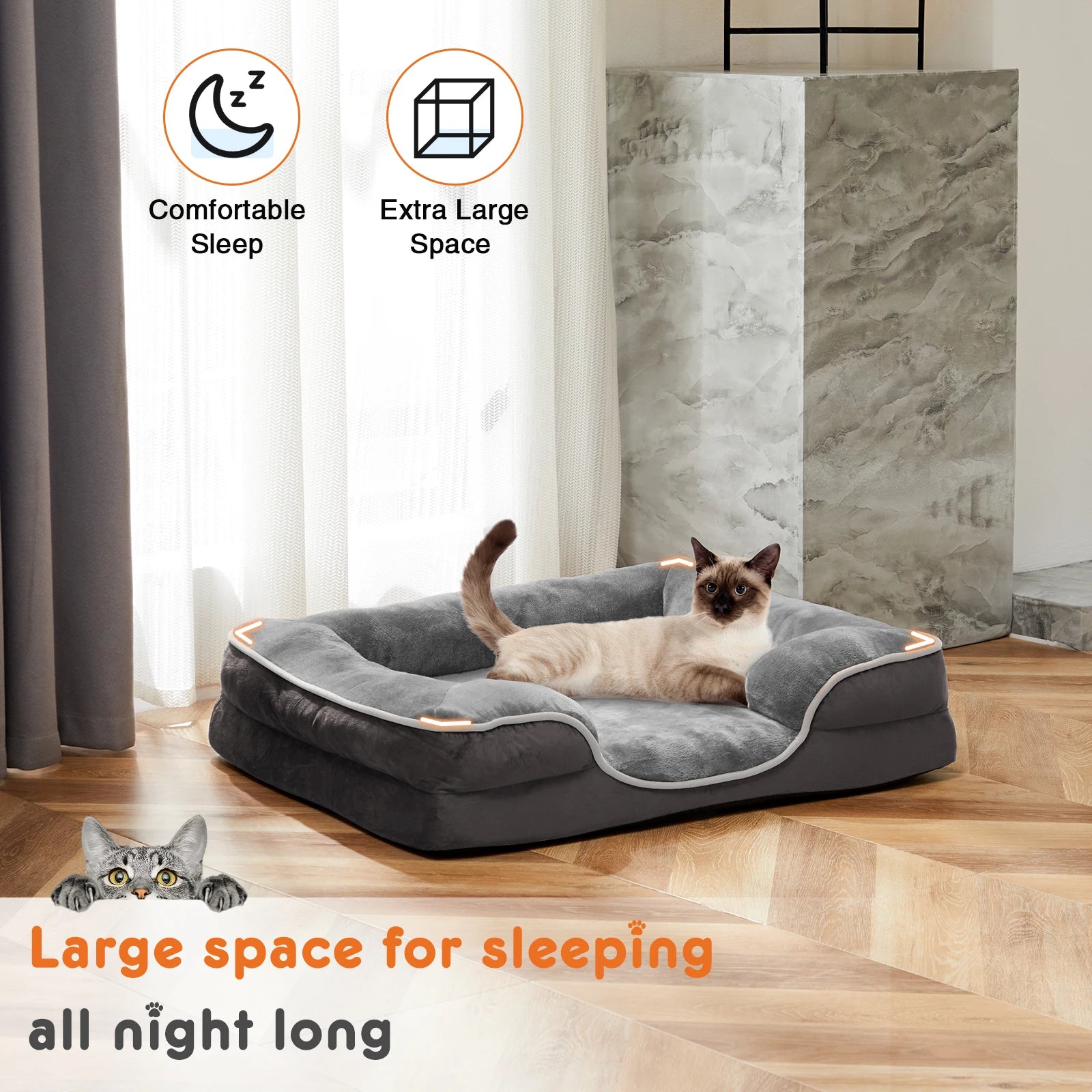 Orthopedic pet bed by Kritter Krush with cushioned support and soft fabric for comfortable sleep and relaxation for pets.