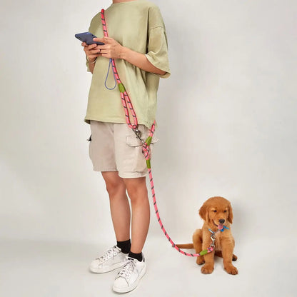 Elastic dog leash by Kritter Krush featuring a durable nylon strap and secure metal clasp for easy walking and control.