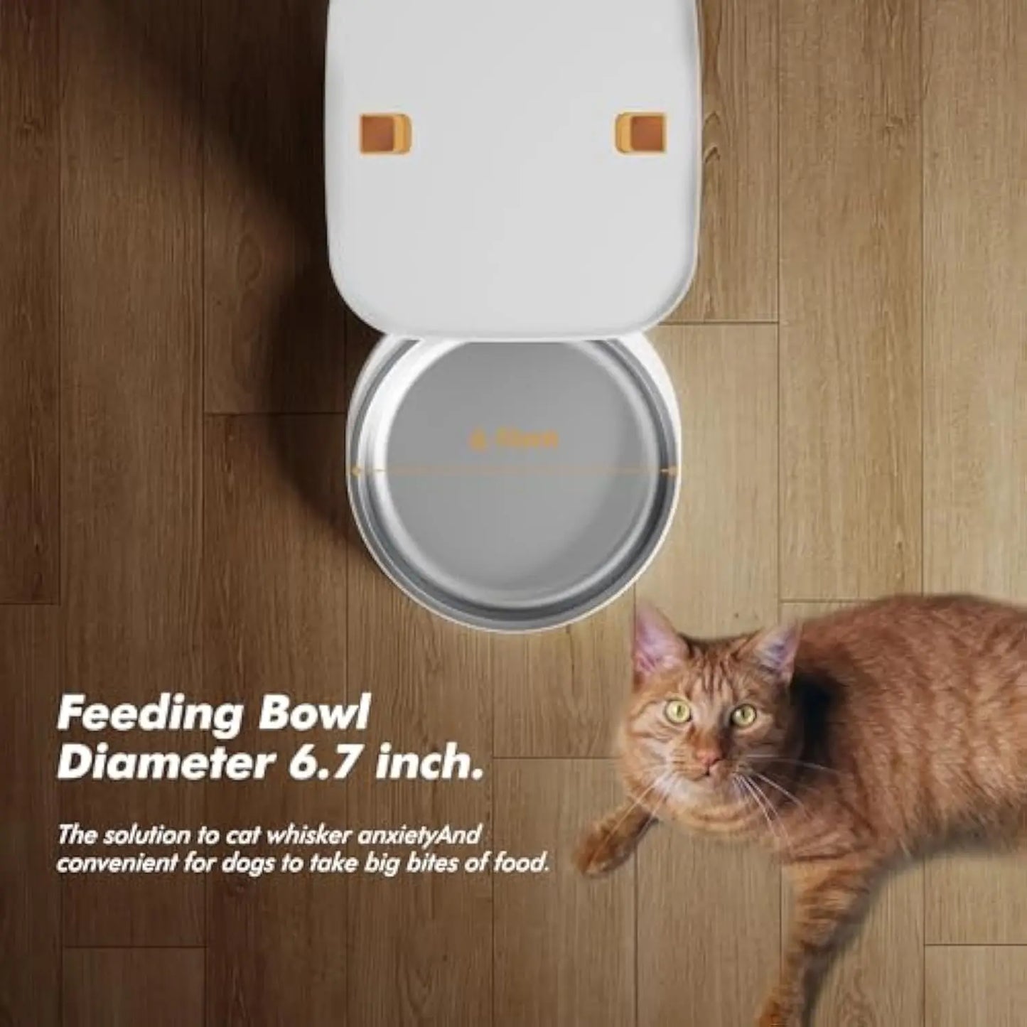 Kritter Krush Smart Cat Feeder with digital control panel and food tray, designed for automatic feline feeding.