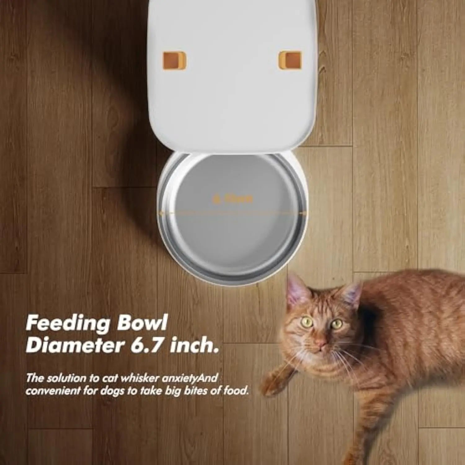 Kritter Krush Smart Cat Feeder with digital control panel and food tray, designed for automatic feline feeding.