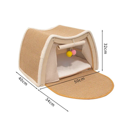 CozyClaw™ Foldable Sisal Cat House