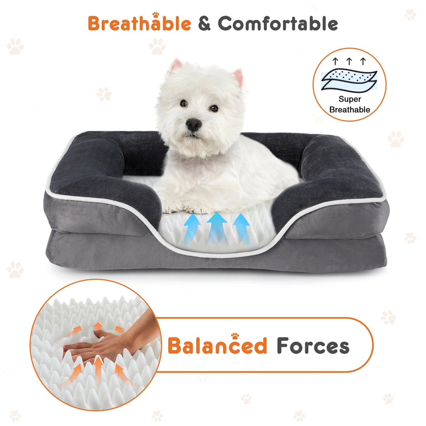 Orthopedic Kritter Krush pet bed with cushioned support and soft fabric, designed for comfortable rest for small to medium pets.