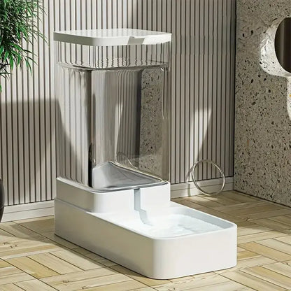 Kritter Krush automatic pet dispenser set with adjustable feeding tray and water bottle for convenient pet feeding.