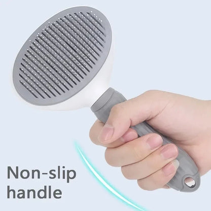 Kritter Krush Self Cleaning Pet Hair Remover Brush showing a close-up of the brush removing pet hair from a surface