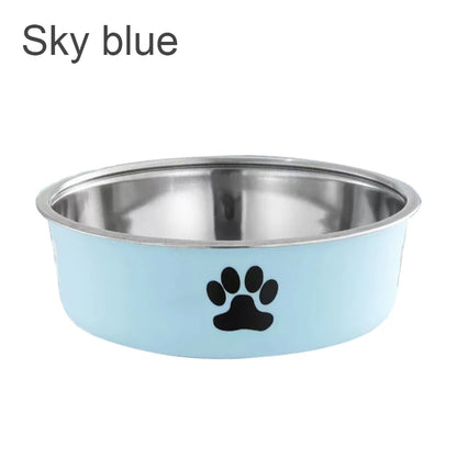 Stainless steel Kritter Krush pet bowl with a shiny, durable design suitable for cats and dogs.