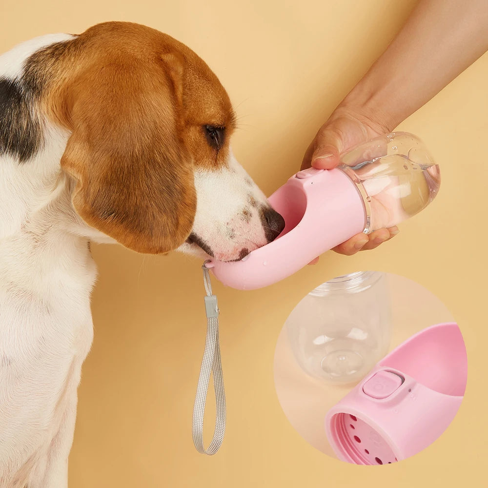 Kritter Krush pet water bottle with a clear plastic body and a built-in spout for easy hydration on the go.