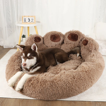 Soft, plush Kritter Krush fluffy dog bed with a cozy, cushioned surface and raised edges for comfort and support.