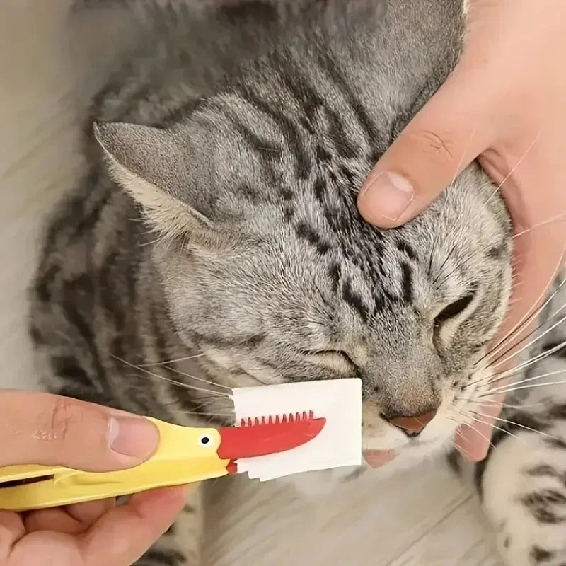 Kritter Krush eye cleaning brush with soft bristles for gentle eye hygiene and grooming of pets.