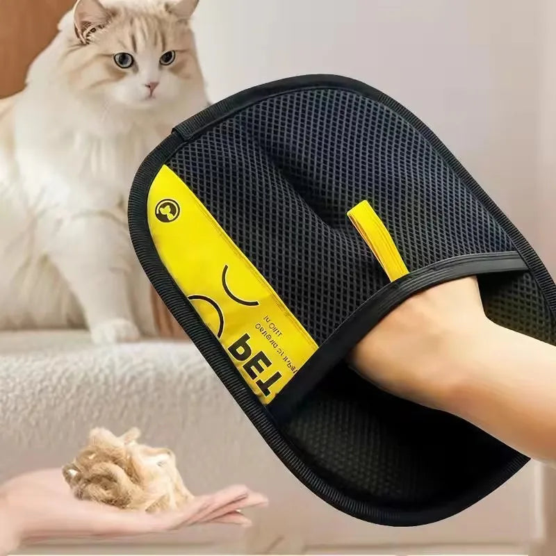 Kritter Krush pet grooming gloves with flexible design and gentle bristles for brushing cats and dogs effectively.