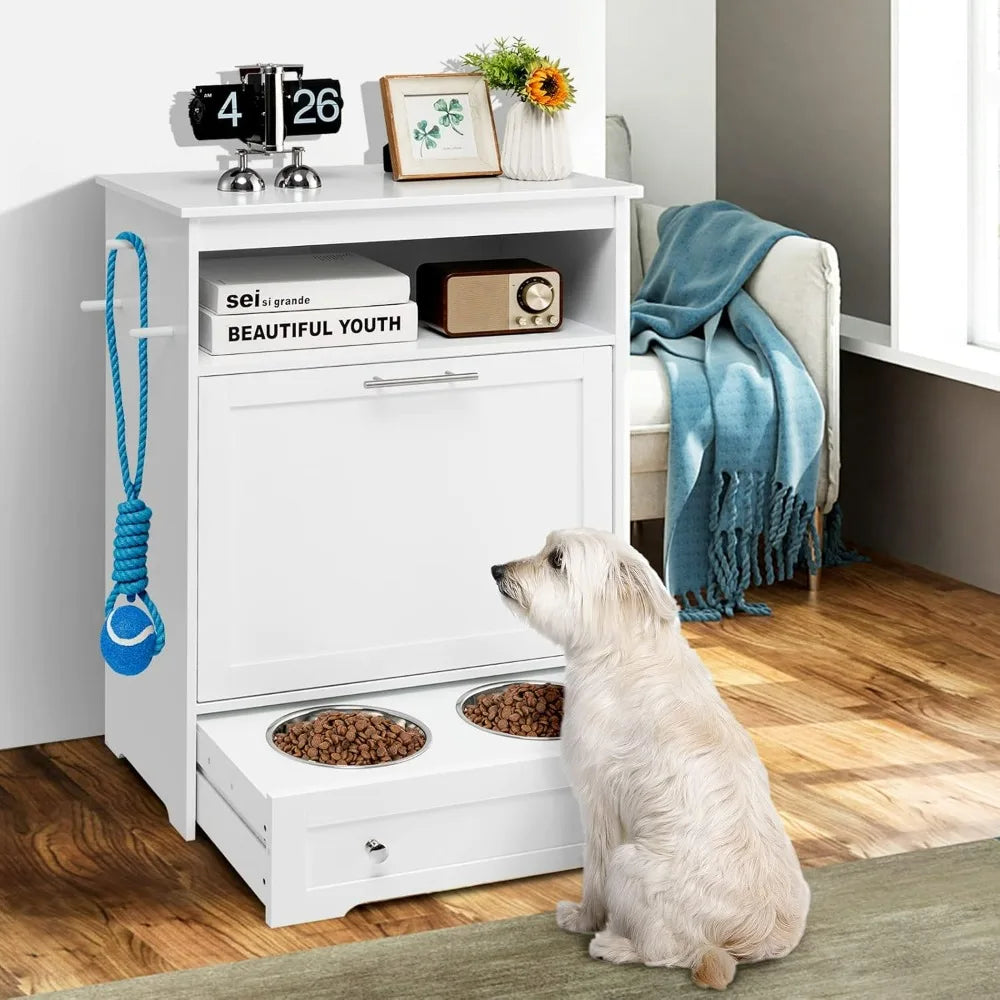 Kritter Krush pet feeding station with multiple bowls and elevated design for easy feeding and watering of pets.