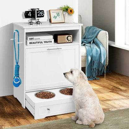 Kritter Krush pet feeding station with multiple bowls and elevated design for easy feeding and watering of pets.