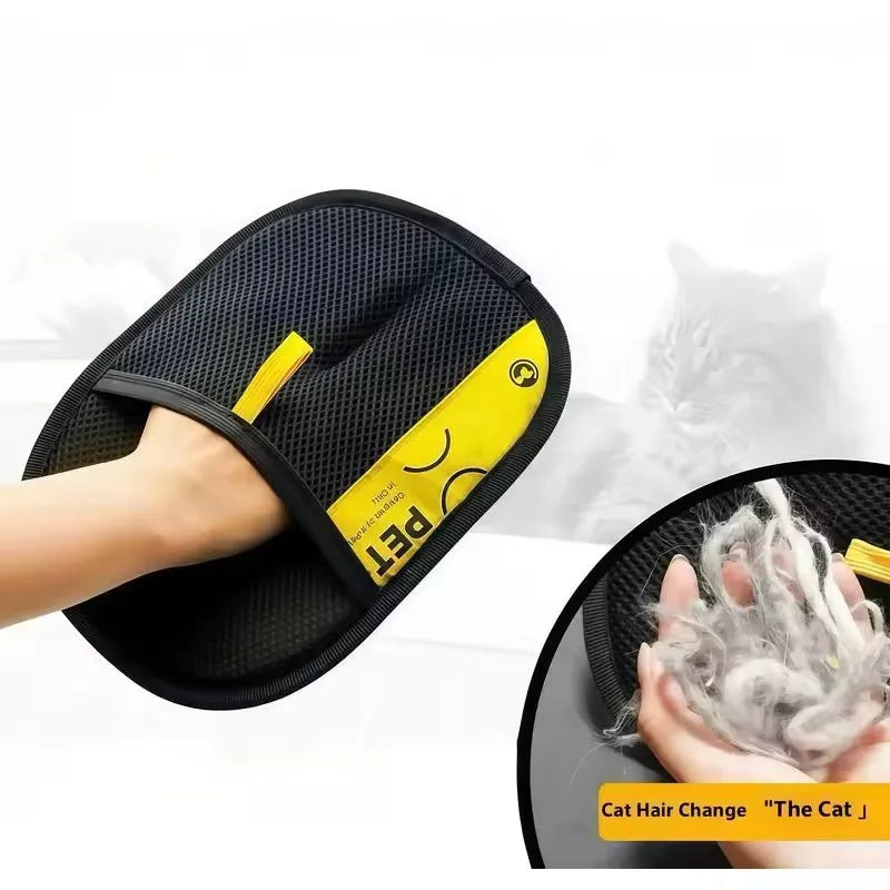 Kritter Krush pet grooming gloves with silicone tips for gentle fur removal and brushing of cats and dogs.