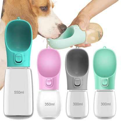 Kritter Krush pet water bottle with a clear drinking tube and convenient carrying loop for outdoor pet hydration.