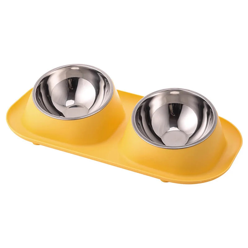 Stainless steel pet bowl by Kritter Krush with a shiny, durable design suitable for feeding cats or dogs.