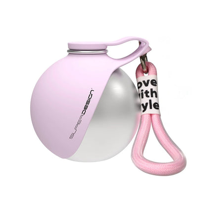 WagFlask™ Stainless Steel Dog Water Bottle with Built-In Bowl & Lanyard 285ml/9.6 floz