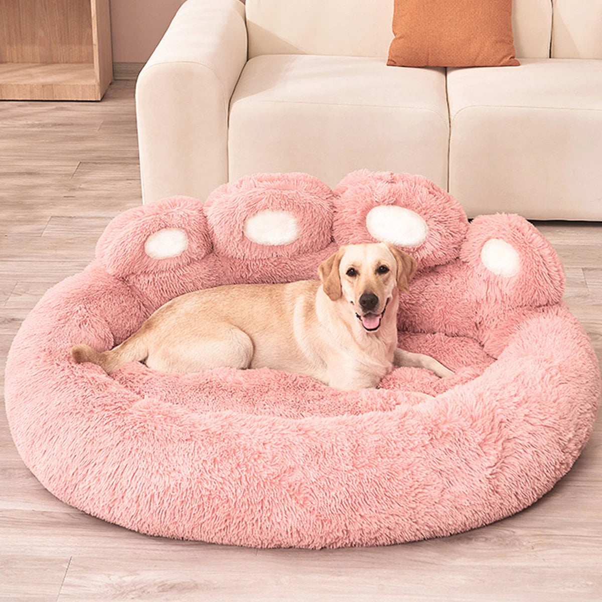 Soft, plush Kritter Krush fluffy dog bed with cushioned sides and cozy interior for small and medium-sized dogs.