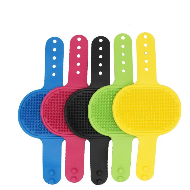 Kritter Krush bath massage brush with wooden handle and soft bristles for gentle body exfoliation and relaxation during bathing.