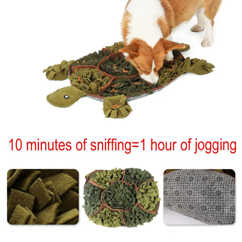 Kritter Krush Snuffle Feeding Mat with colorful fabric and multiple layers for engaging pets during mealtime or play.