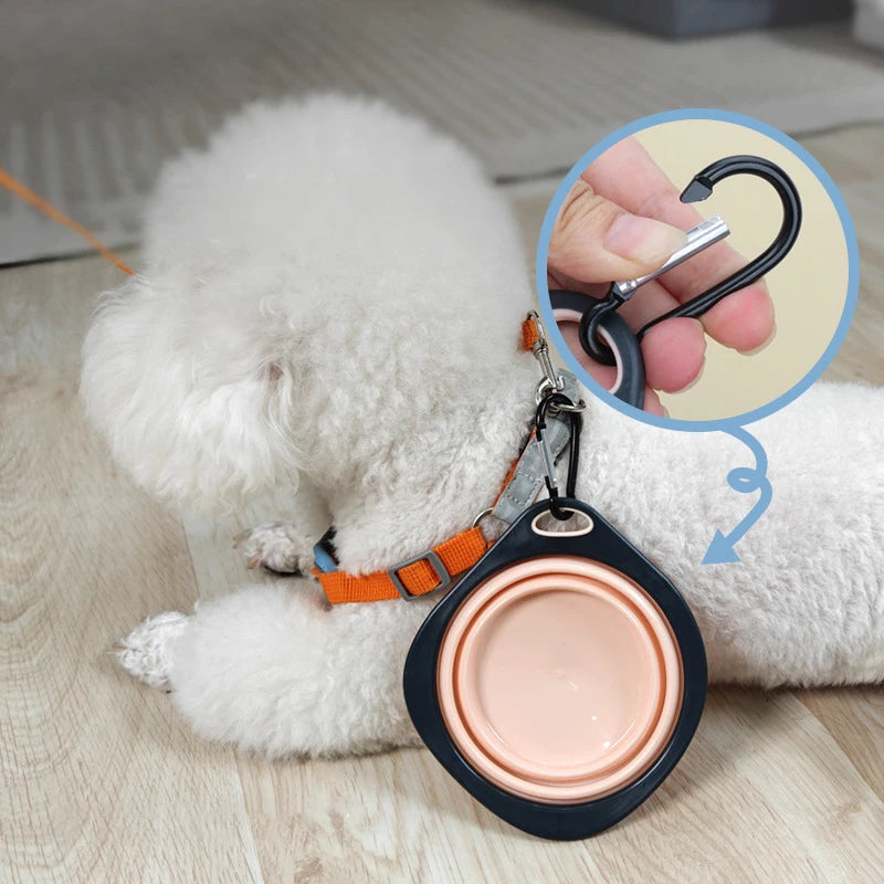 Kritter Krush folding pet bowl, portable silicone dog and cat bowl in compact, collapsible design for travel and outdoor use.
