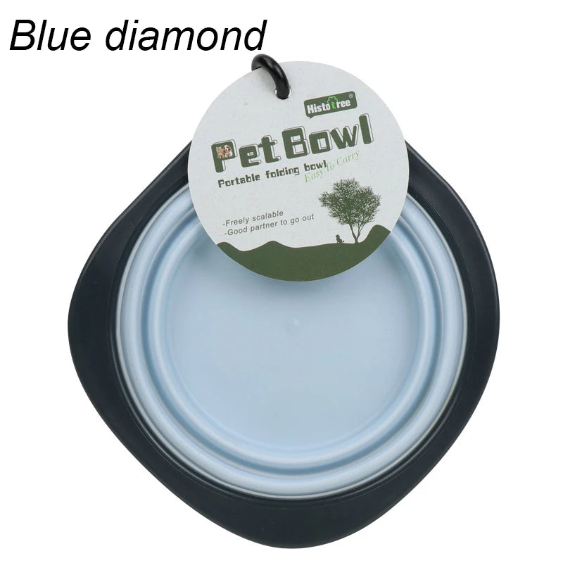 Kritter Krush folding pet bowl, portable silicone bowl for dogs and cats, collapses for easy travel and storage.