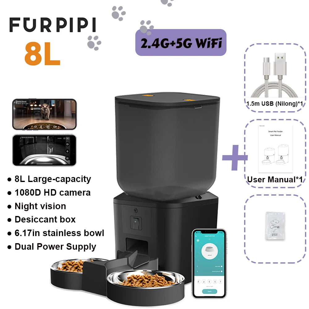 Kritter Krush smart cat feeder with digital timer and food dispenser for easy feeding of cats.