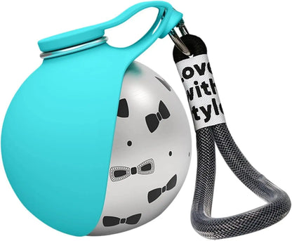 WagFlask™ Stainless Steel Dog Water Bottle with Built-In Bowl & Lanyard 285ml/9.6 floz