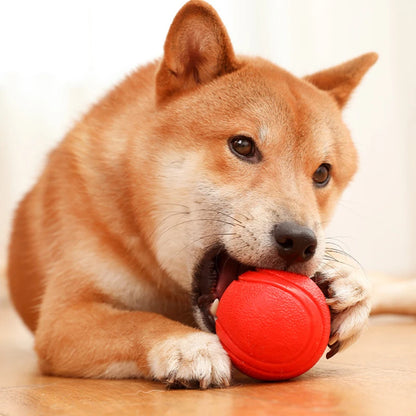Kritter Krush rubber training ball for dogs, durable and colorful pet toy for active play and exercise.