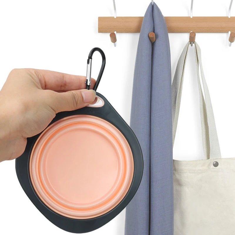 Kritter Krush folding pet bowl, portable and lightweight, with a collapsible design for easy feeding on the go.