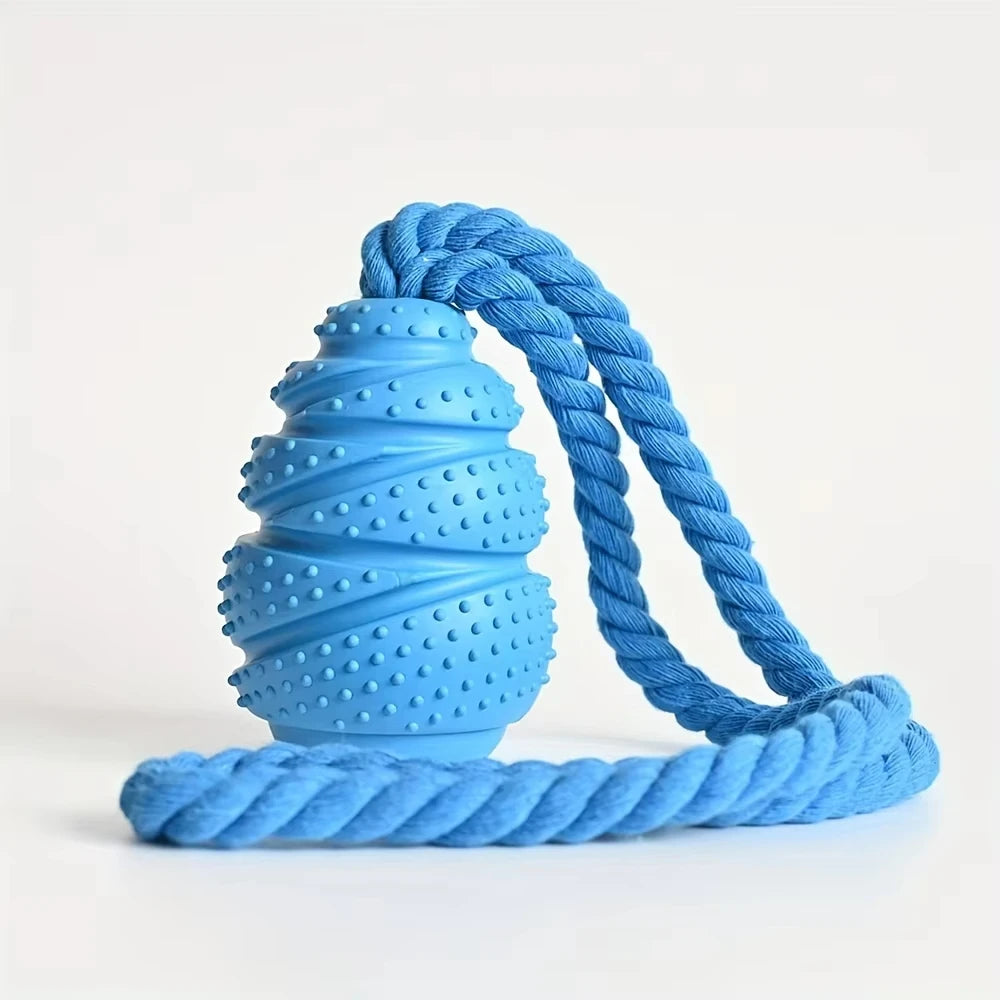 Rubber chew toy by Pawzena Palace featuring a colorful, textured design for dogs to chew and play comfortably.