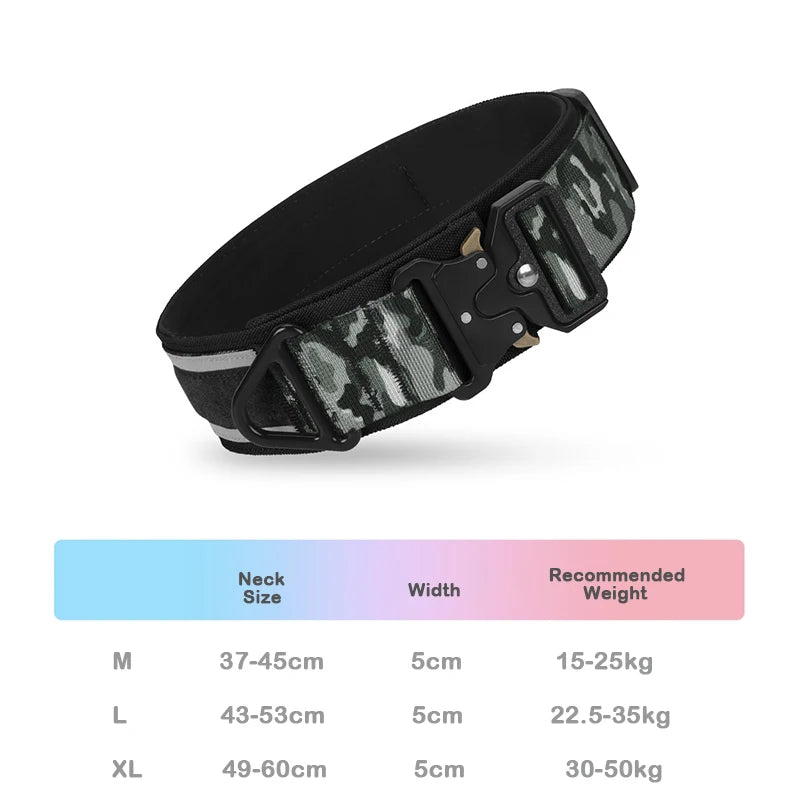 Kritter Krush tactical dog collar with durable nylon strap and metal buckle, designed for outdoor adventures and training.