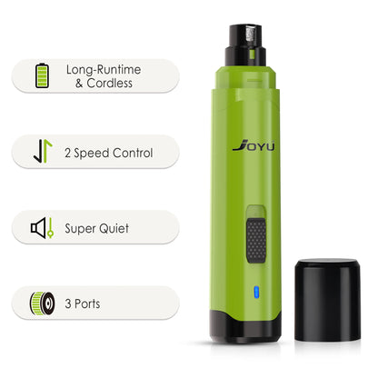 Electric nail grinder by Kritter Krush with a compact design, featuring a grinding tip for pet nail grooming.